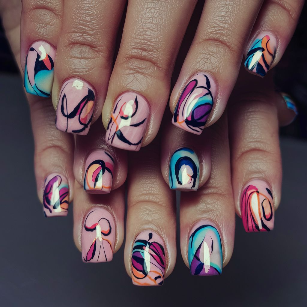 Unhas Incriveis com desenhos abstratos