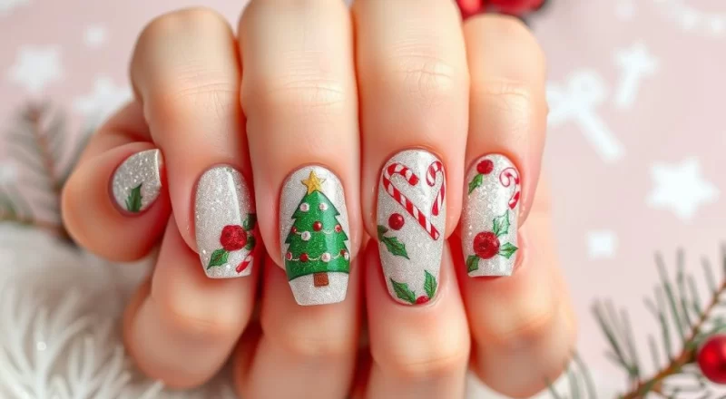 Unhas Decoradas Para o Natal e Ano Novo